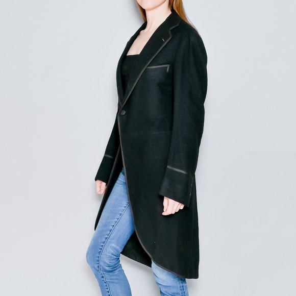 593. BROOKS BROTHERS Antique Vintage Cut Away Long Mens Coat Edwardian Victorian - Picture 4 of 10